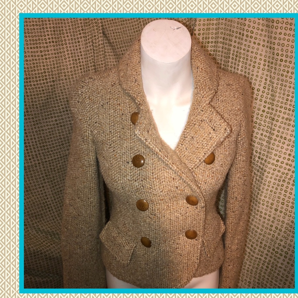J Crew Wool Blend Tweed Coat Size 0